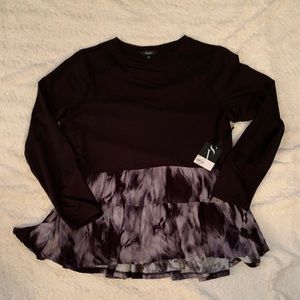 Black and purple ruffle sweater